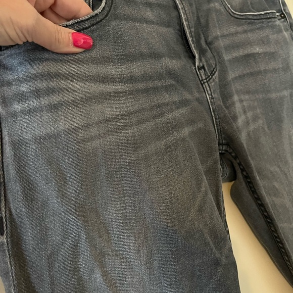 Hudson Los Angeles Charcoal Gray Straight Distressed Designer Jeans Size 30 - Picture 6 of 16